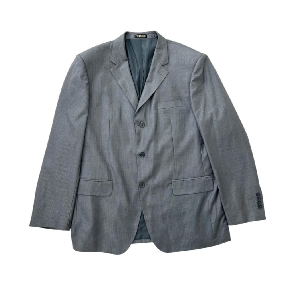 Gianni Versace Wool Single-Breasted Gray Blazer